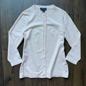 Ann Taylor Pastel Pink Silk Blend Cardigan Women’s Small